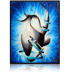 Peinture moderne "Dauphin joueur"