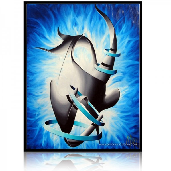 Peinture moderne "Dauphin joueur"
