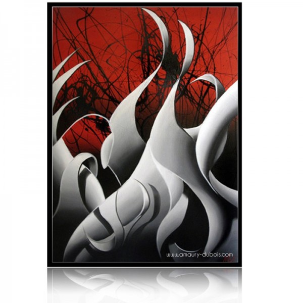 Peinture dripping, peinture abstraite &agrave; l'huile sur toile "Evasion en duo"