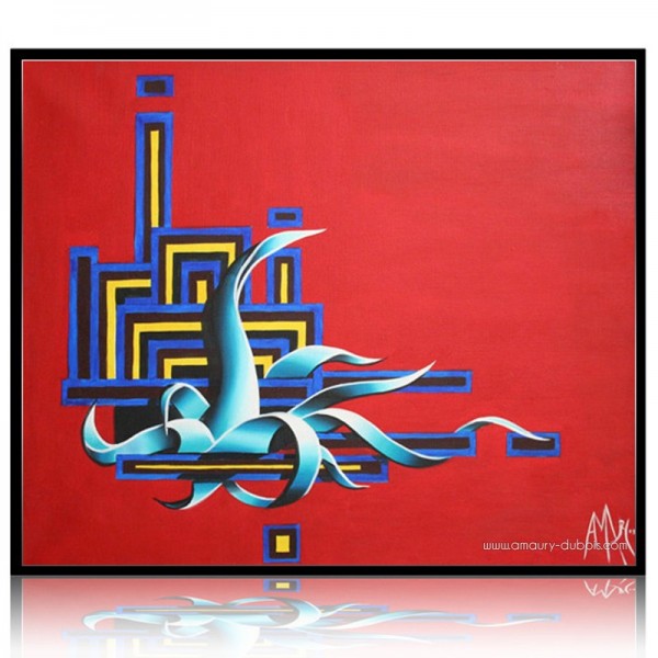 Peinture g&eacute;om&eacute;trique "Georges Mathieu"