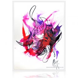 Encre sur papier contemporaine - I come from the water 1