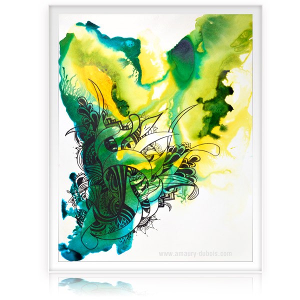 Encre sur papier contemporaine - I come from the water  7