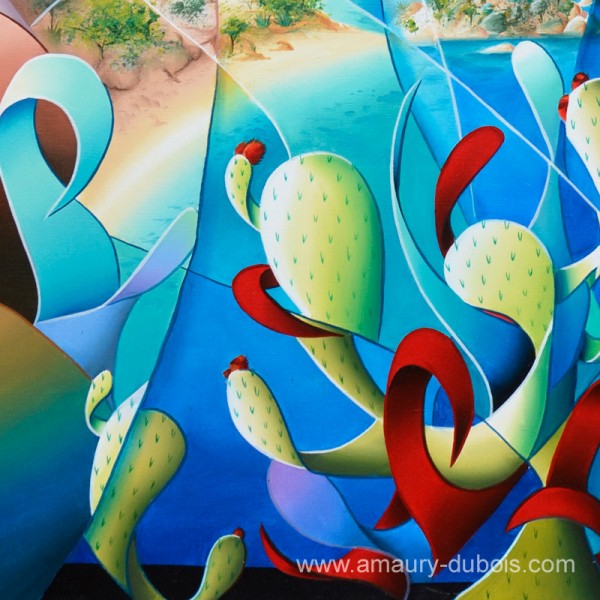 contemporary triptych painting Shine a light