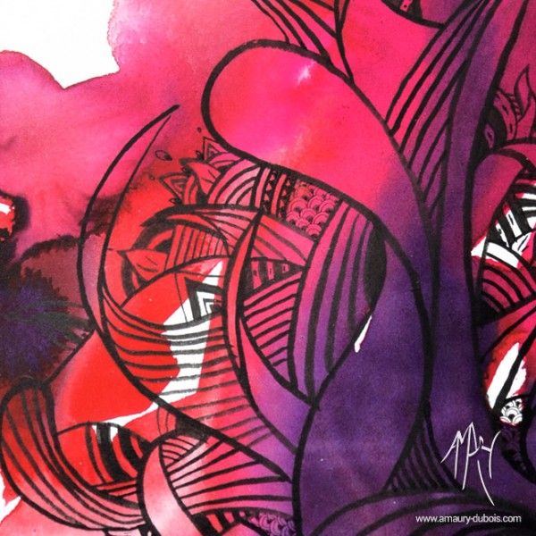 Encre sur papier contemporaine - I come from the water 4