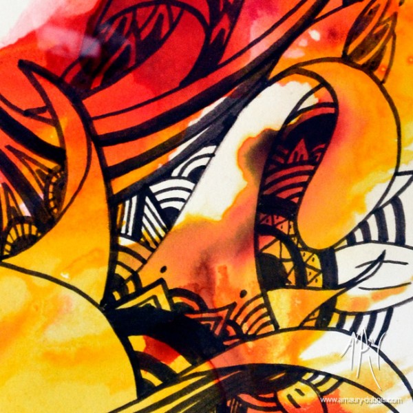 Modern Ink on paper - I come from the water  9