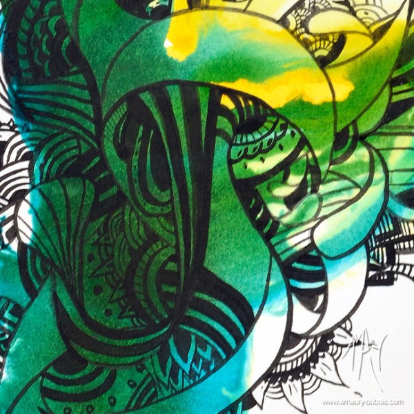 Encre sur papier contemporaine - I come from the water  7