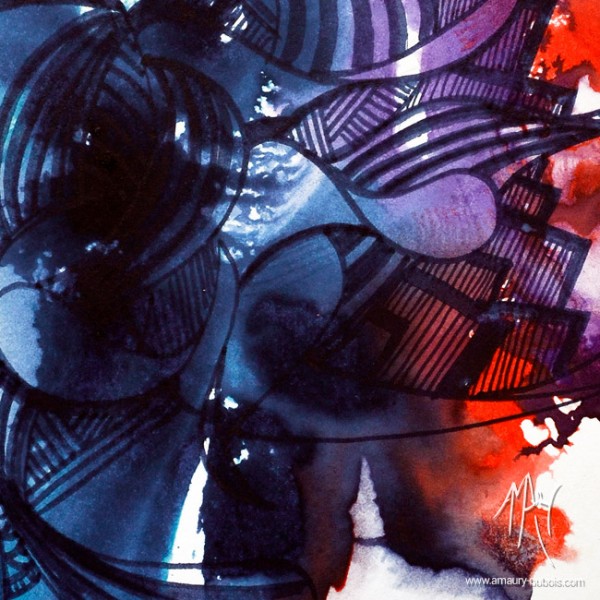Contemporary Ink on paper - I come from the water 8
