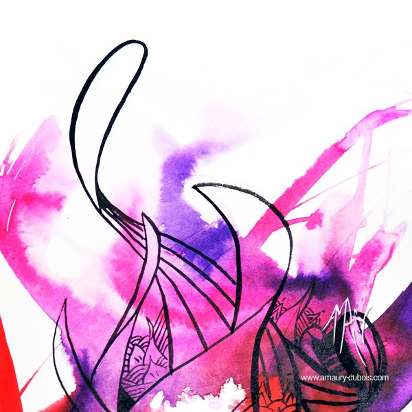 Contemporary Ink on paper - I come from the water 1