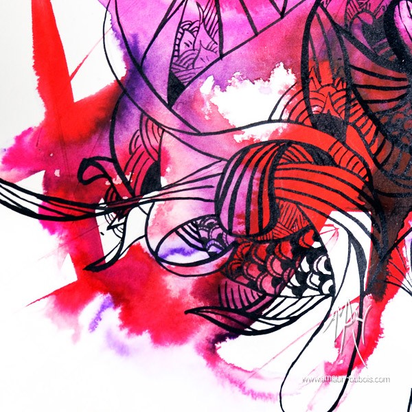 Encre sur papier contemporaine - I come from the water 1