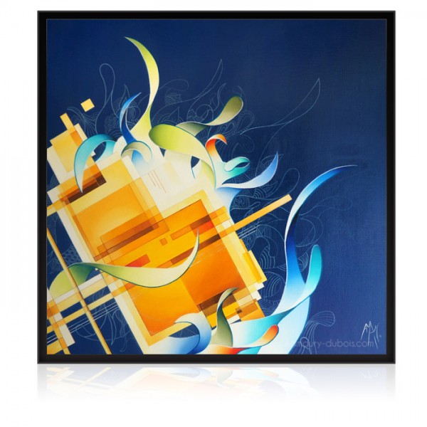 Tableau abstrait bleu Out the blue