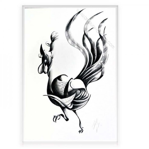 Fusain de Coq